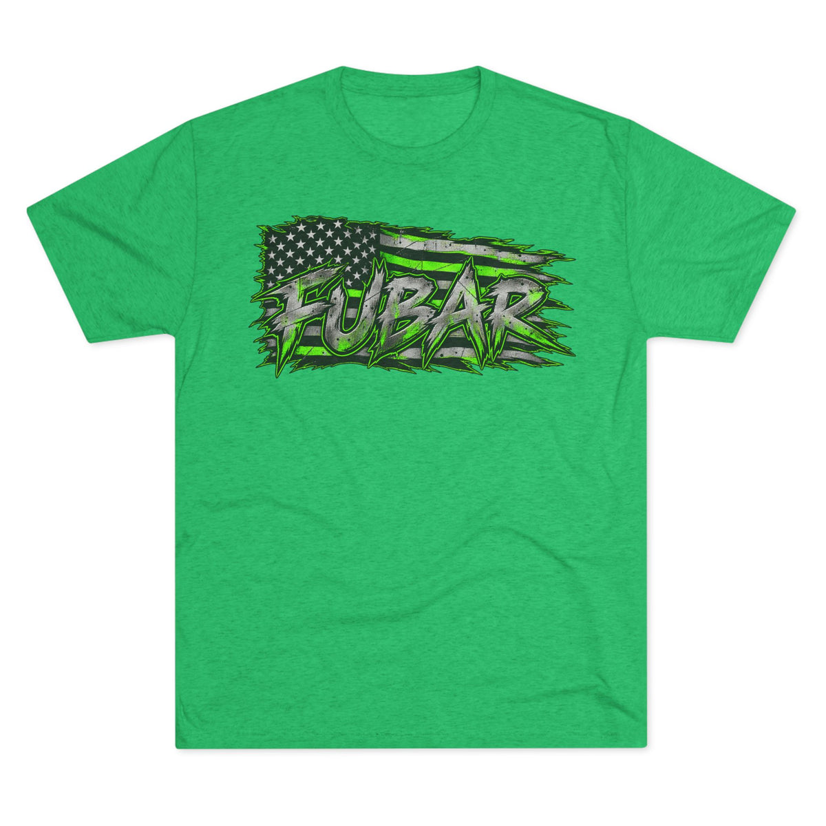 Distressed American Flag & Neon Green Script