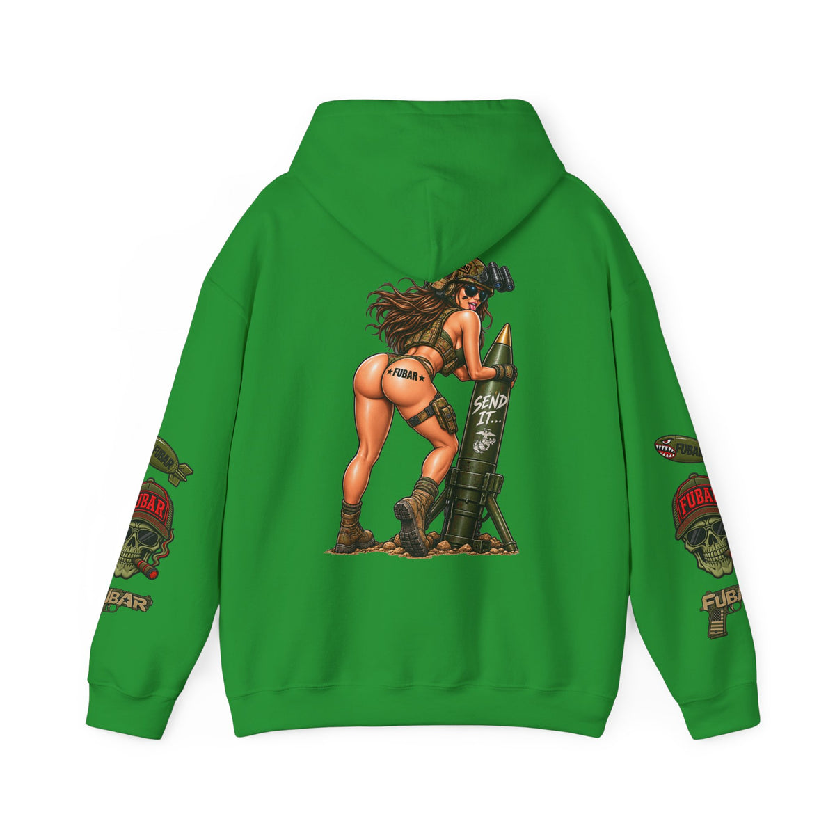 FUBAR Fashion Hoodie — Pin-Up Bomber Girl Graphic Pullover