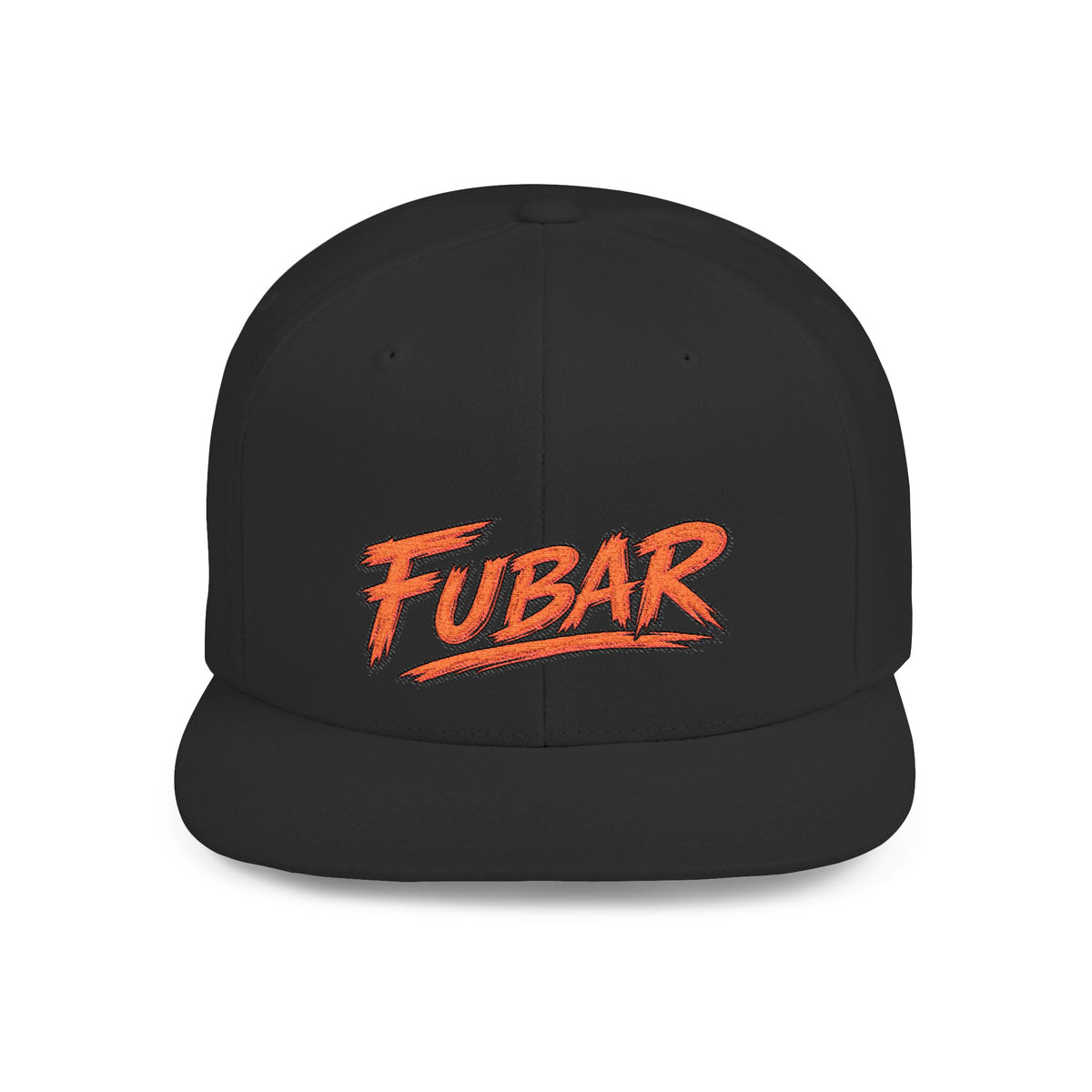 Snapback Hat — Retro 'FUBAR' Graphic Flat Bill Cap