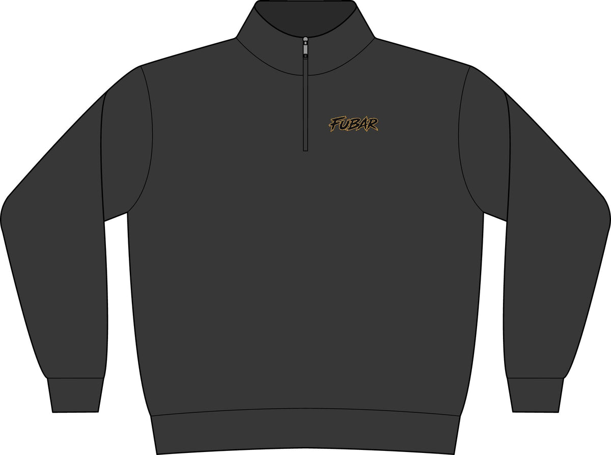 Quarter-Zip Fleece Sweatshirt — Minimal 'FUBAR' Chest Logo