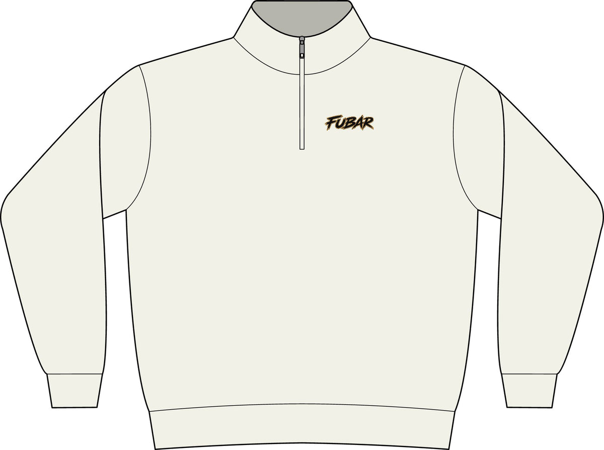 Quarter-Zip Fleece Sweatshirt — Minimal 'FUBAR' Chest Logo