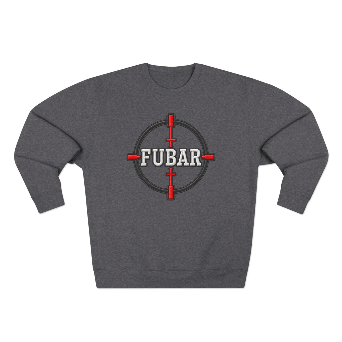 FUBAR Graphic Crewneck Sweatshirt — Tactical Skull & Crosshair Design
