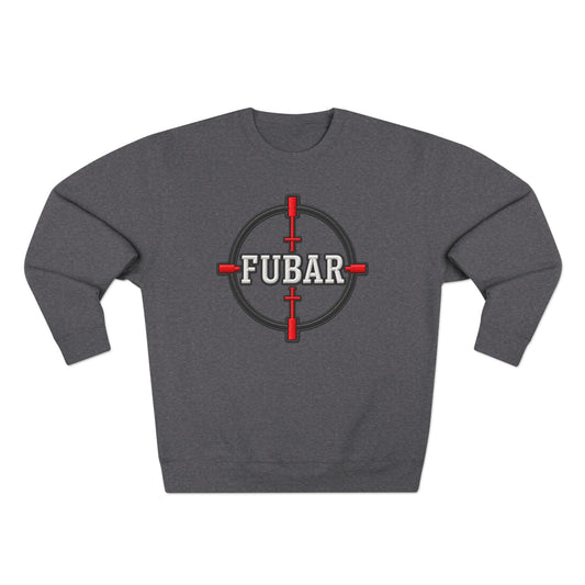 FUBAR Graphic Crewneck Sweatshirt — Tactical Skull & Crosshair Design