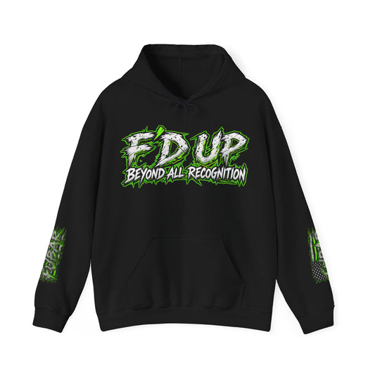 Hoodie — F'D UP 'Beyond All Recognition' Skull Cigar Graphic