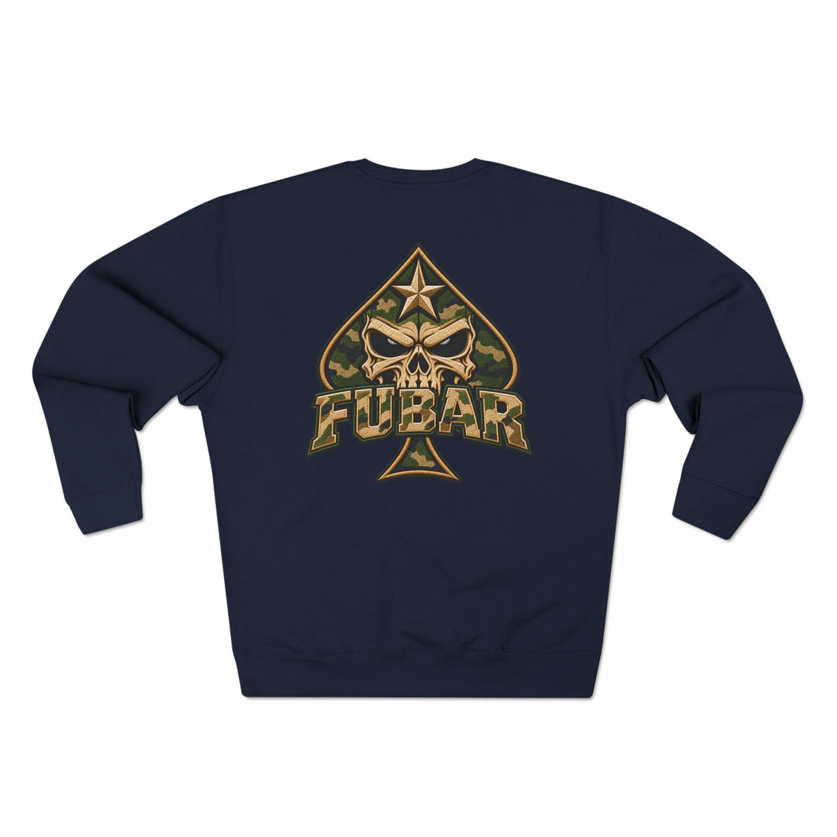 FUBAR Graphic Crewneck Sweatshirt — Tactical Skull & Crosshair Design