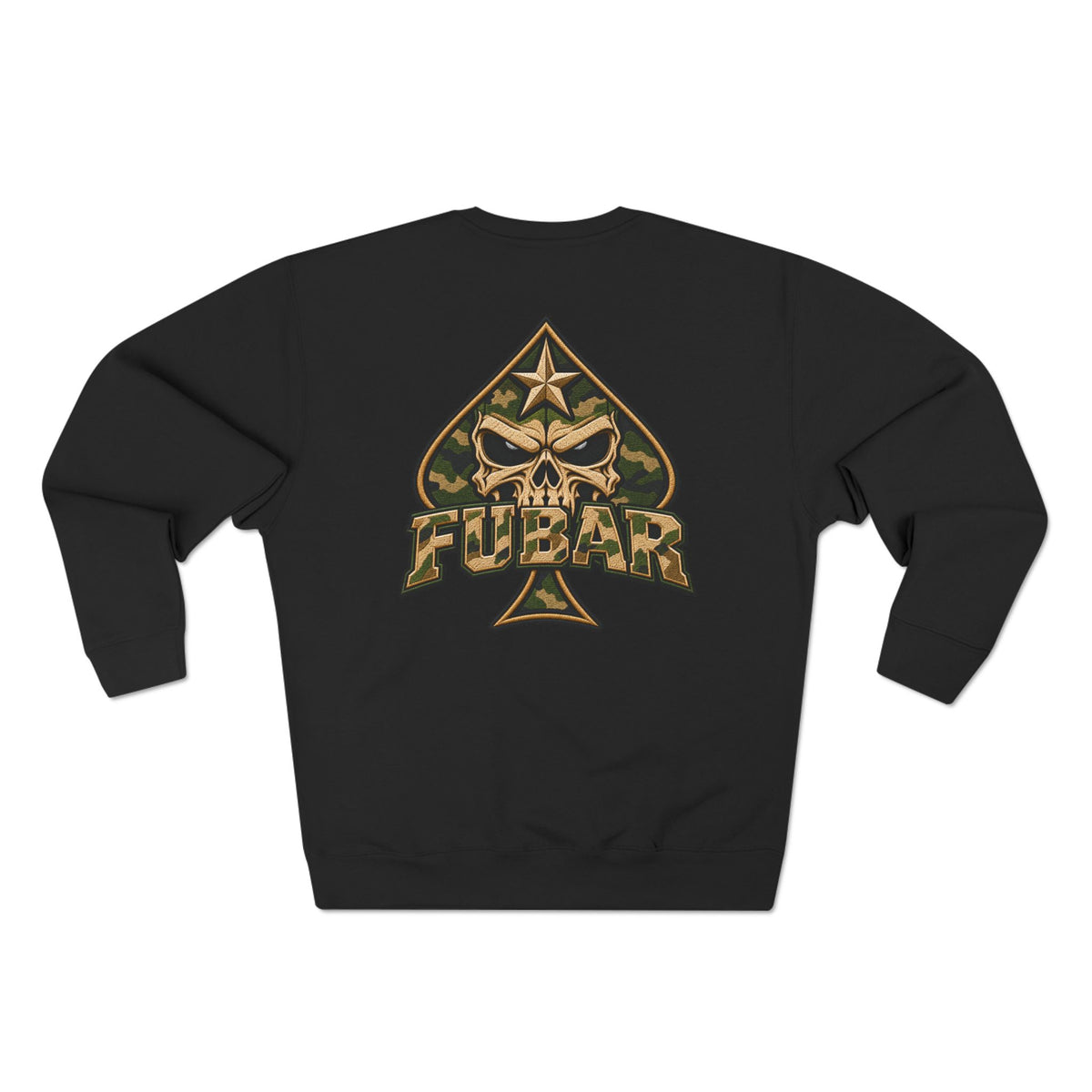 FUBAR Graphic Crewneck Sweatshirt — Tactical Skull & Crosshair Design