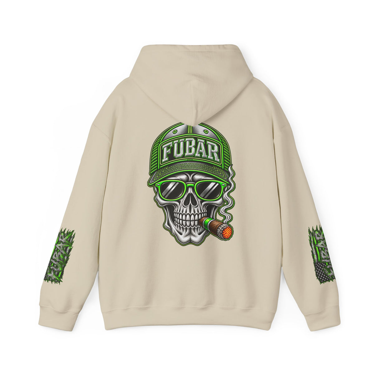 Hoodie — F'D UP 'Beyond All Recognition' Skull Cigar Graphic