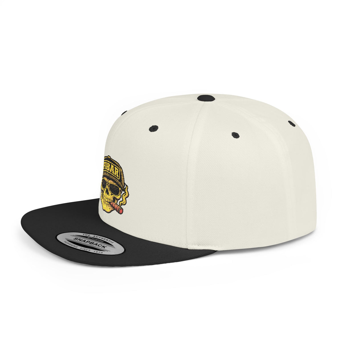 FUBAR Skull Snapback Hat - Flat Bill Embroidered Cap