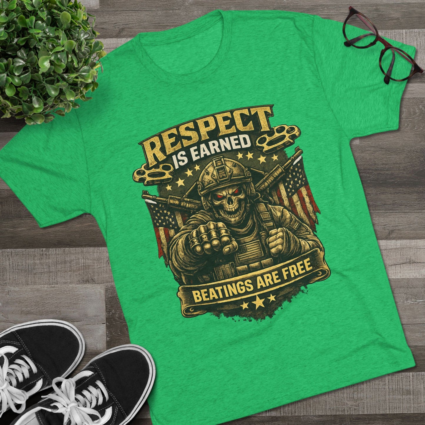 Respect Is Earned Military Skull T-Shirt