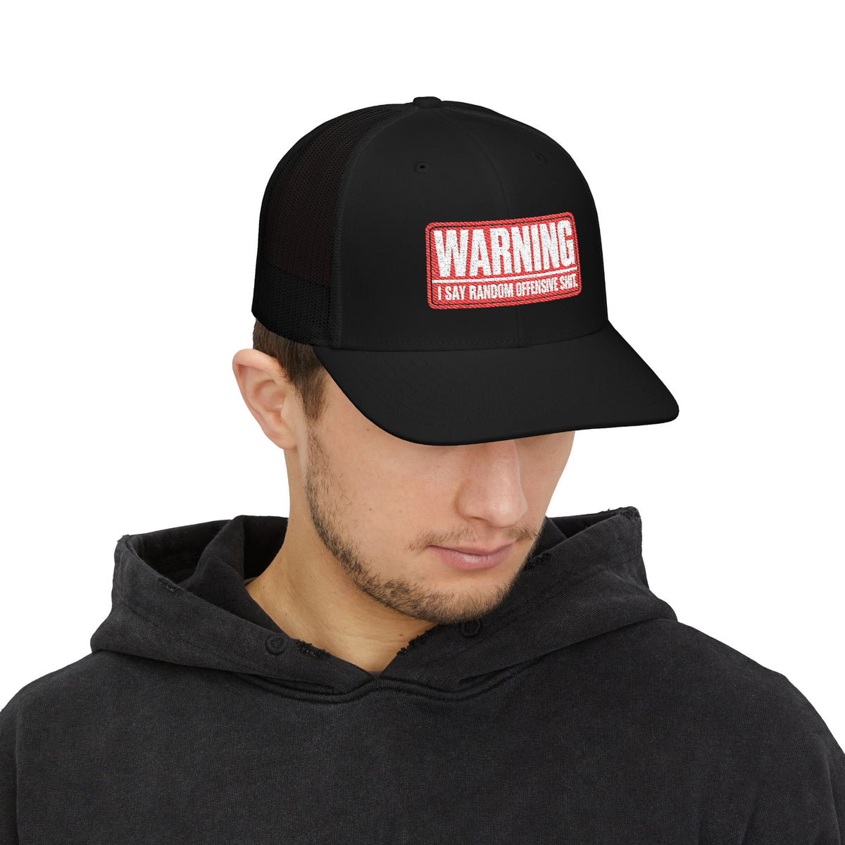 Richardson-Warning- Snapback Trucker Cap (Embroidered)