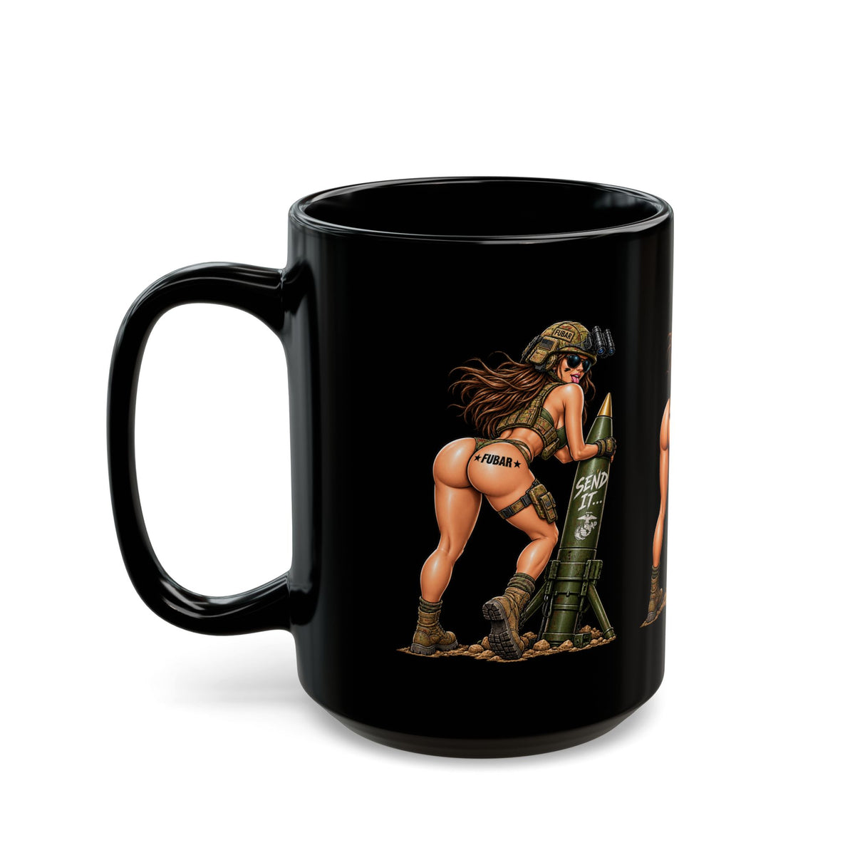 'Send It' Military Bombshell Coffee Cup (11oz & 15oz)