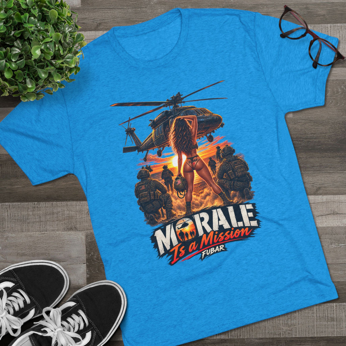 "Morale Is a Mission" FUBAR Skull Graphic Shirt