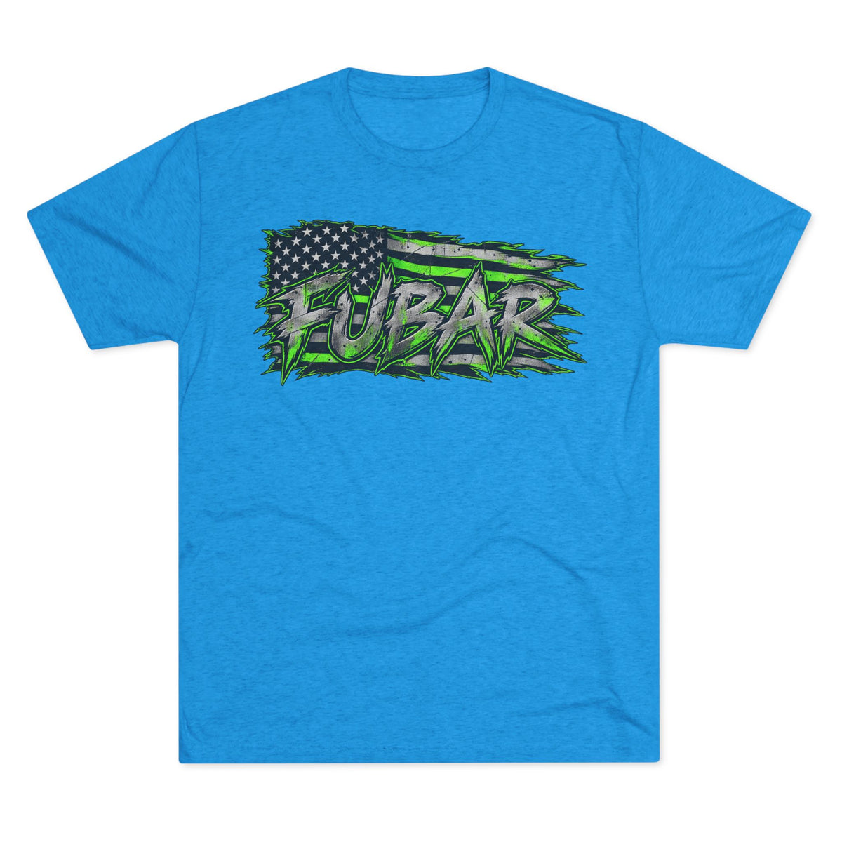 Distressed American Flag & Neon Green Script