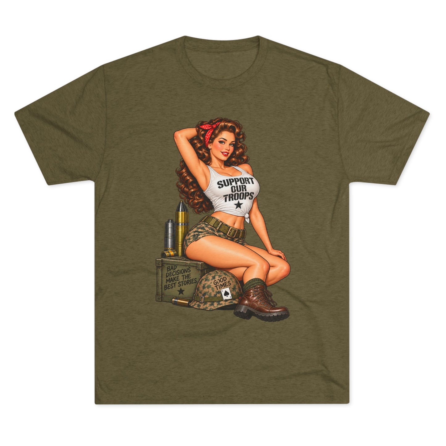 Support Our Troops Pinup T‑Shirt