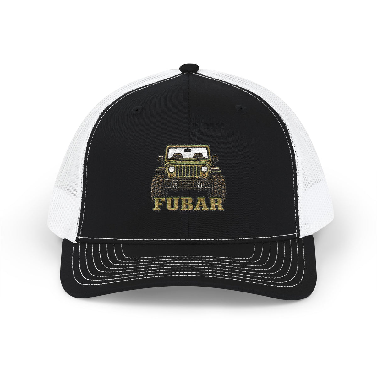 Richardson FUBAR Camo Jeep Trucker Cap — (Embroidered)
