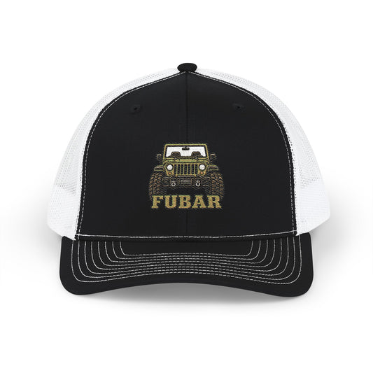 Richardson FUBAR Camo Jeep Trucker Cap — (Embroidered)