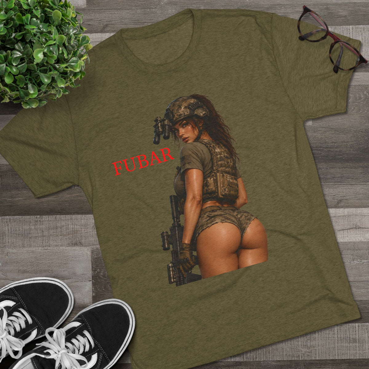 FUBAR Military Skull & Pin-Up Graphic Tee