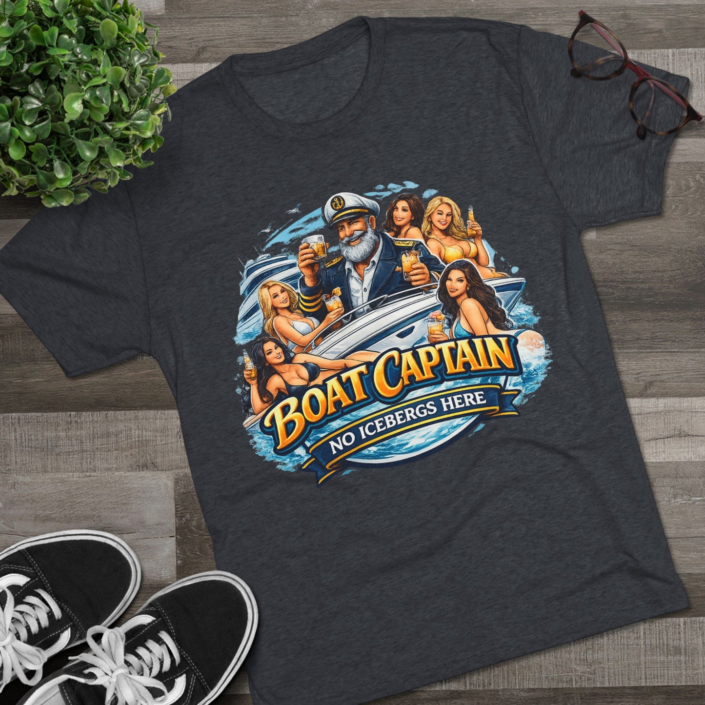 Boat Captain T‑Shirt — No Icebergs Here