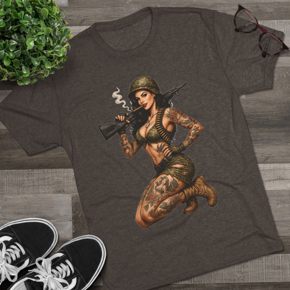 Tattooed Pin-Up Soldier (T-Shirt)