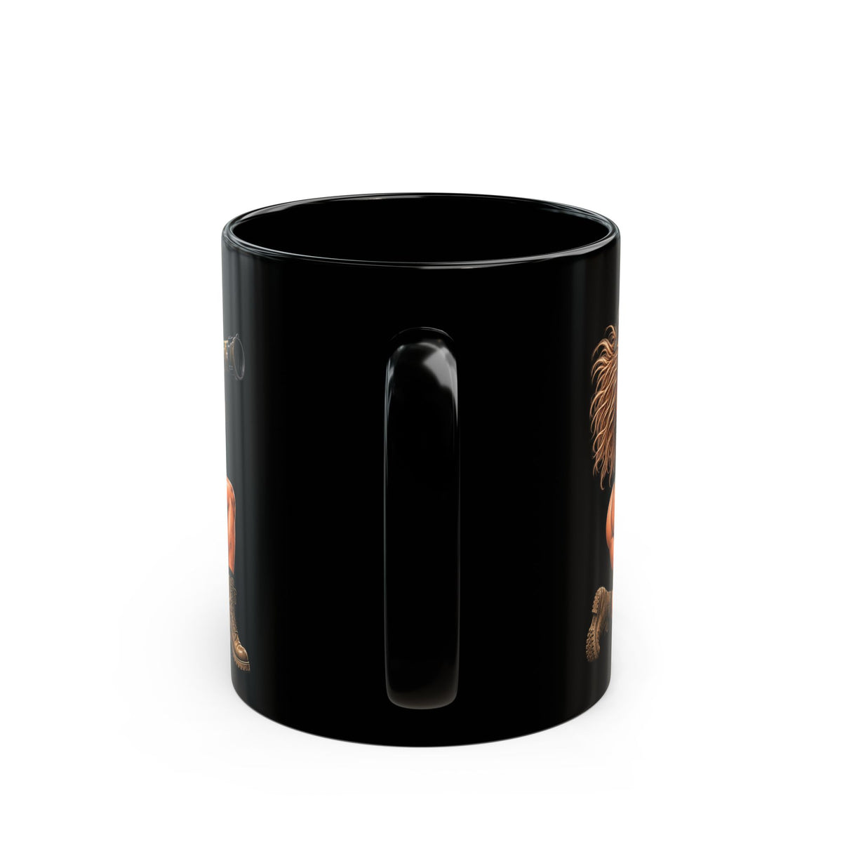 Pin-Up Rocket Black Mug