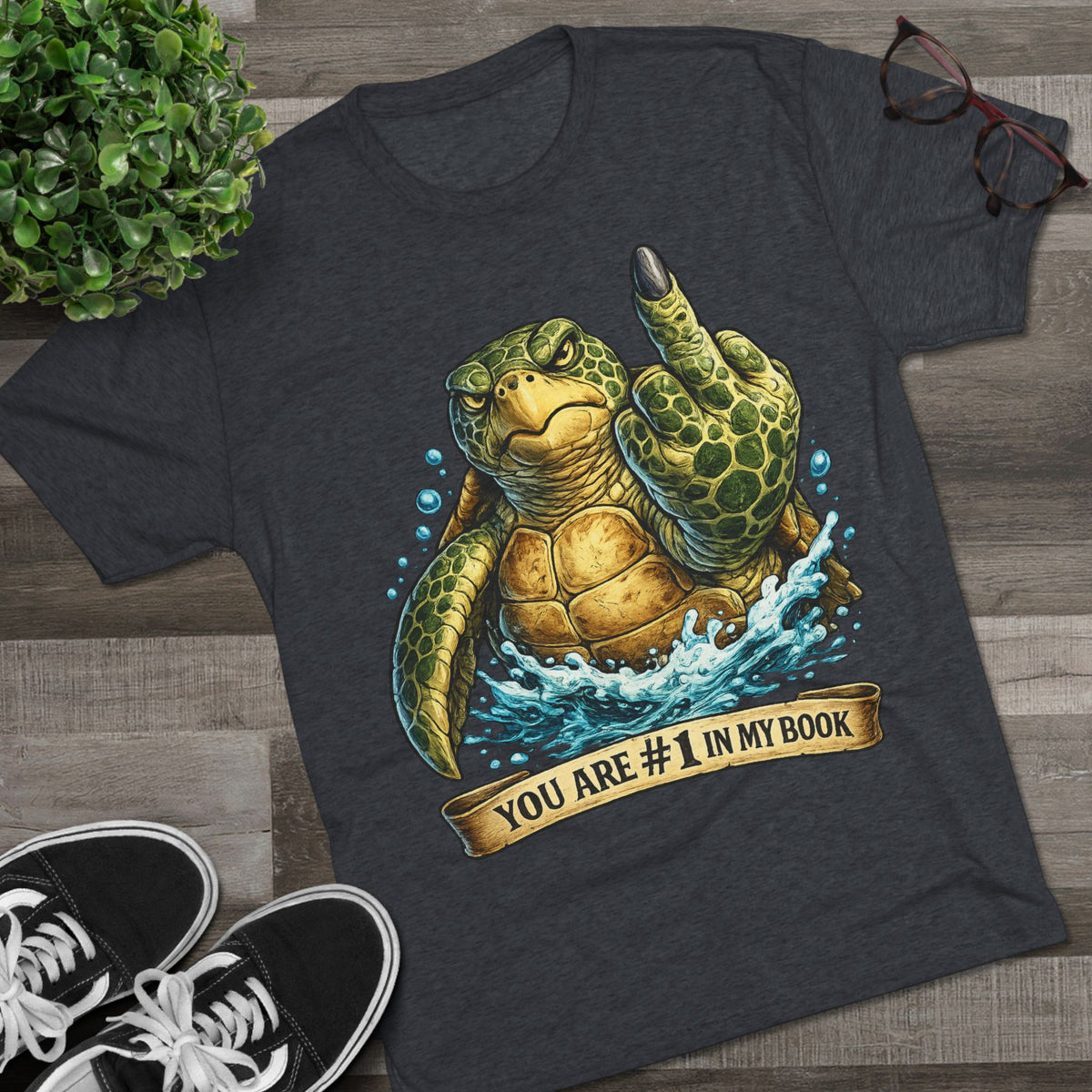Sea Turtle Middle Finger Graphic Tee — "You Are #1 in My Book"