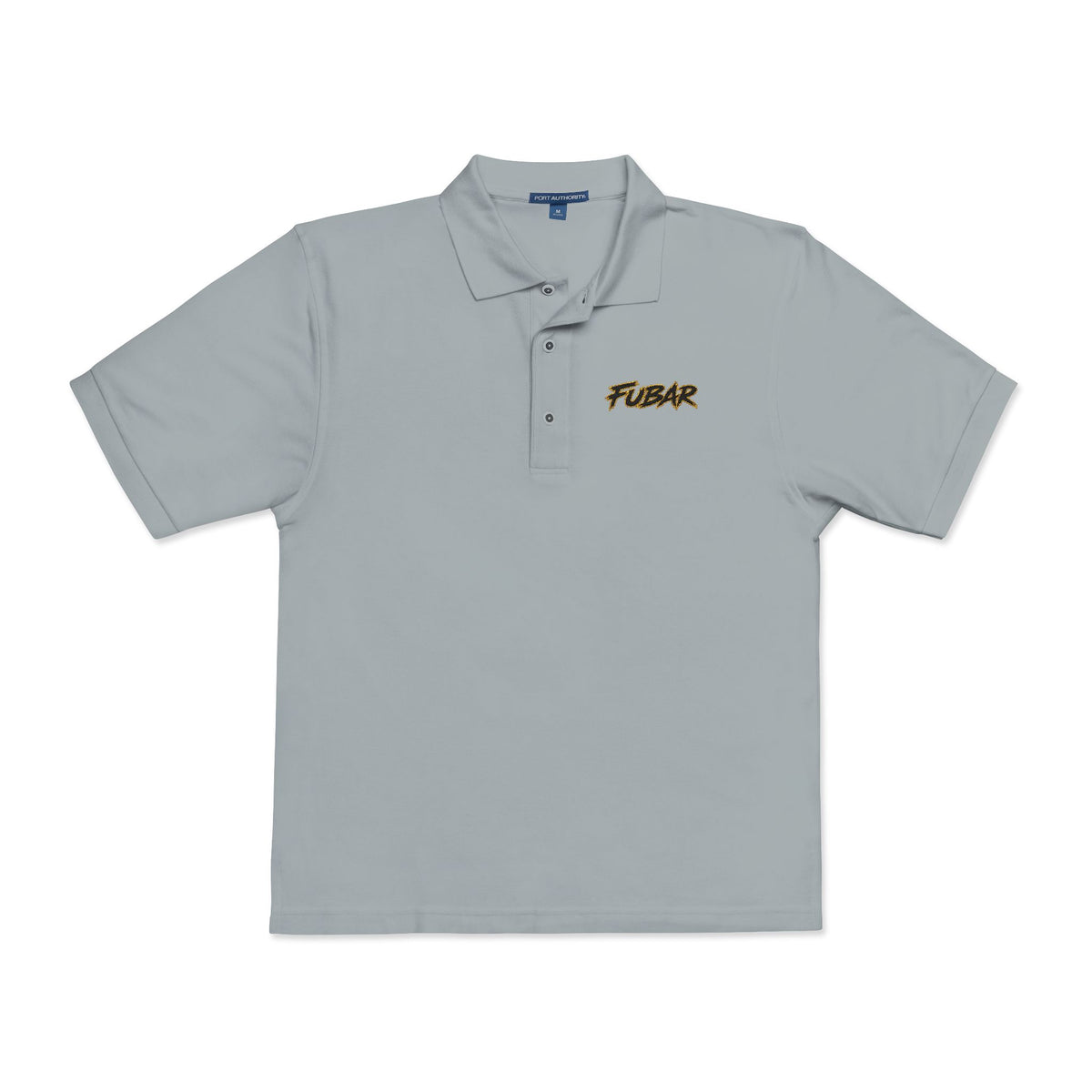 Embroidered 'FUBAR' Polo Shirt — Blank Sleeves