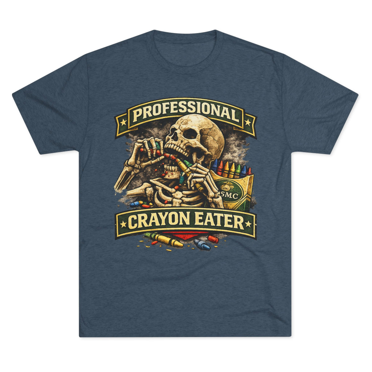 "Professional Crayon Eater" Skull Front & Pin-Up Soldier Back