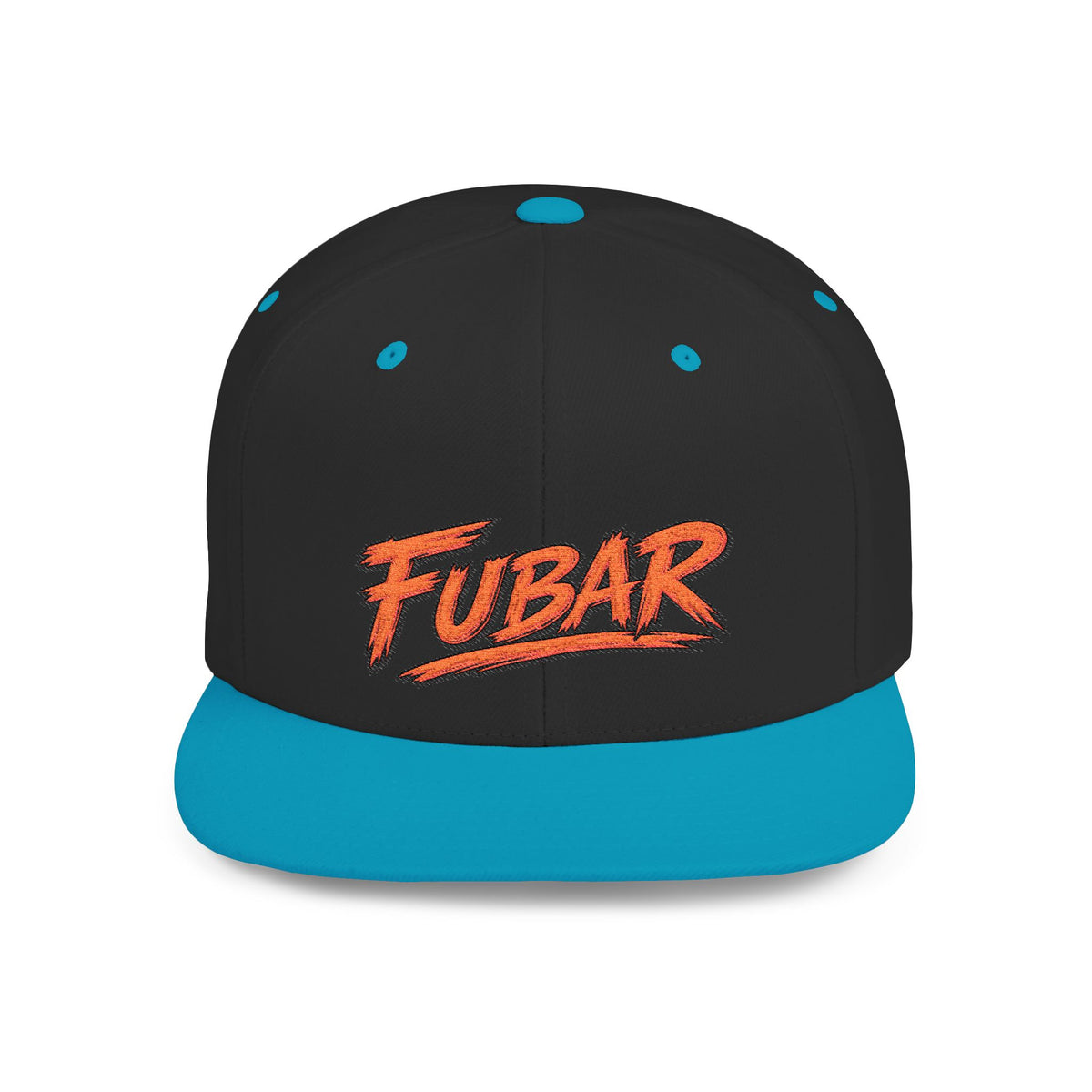 Snapback Hat — Retro 'FUBAR' Graphic Flat Bill Cap