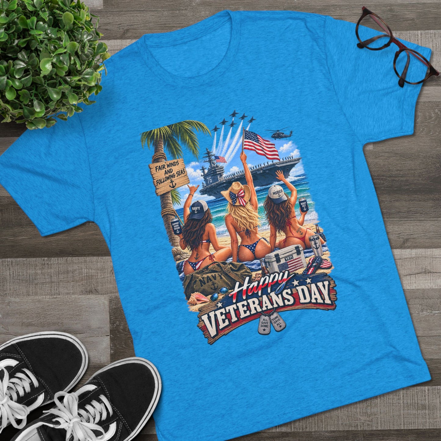 Veterans Day Beach Party T-Shirt (Ship)