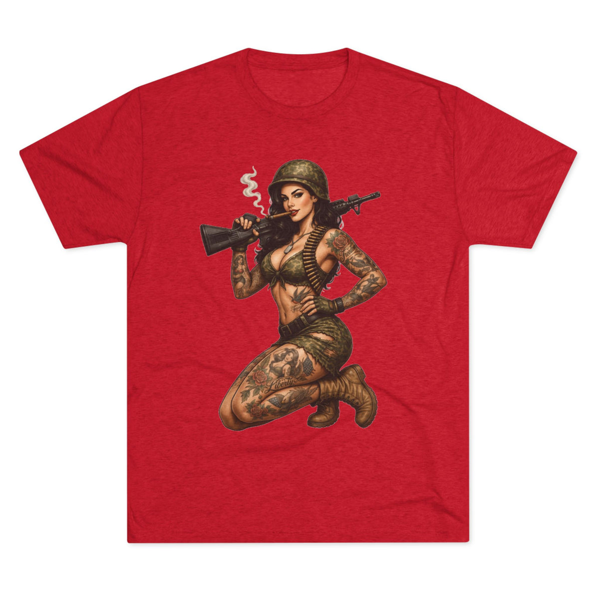 Tattooed Pin-Up Soldier (T-Shirt)