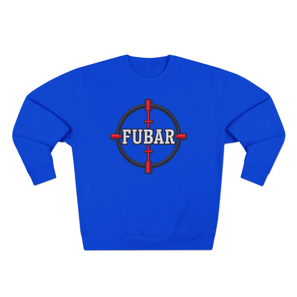 FUBAR Graphic Crewneck Sweatshirt — Tactical Skull & Crosshair Design