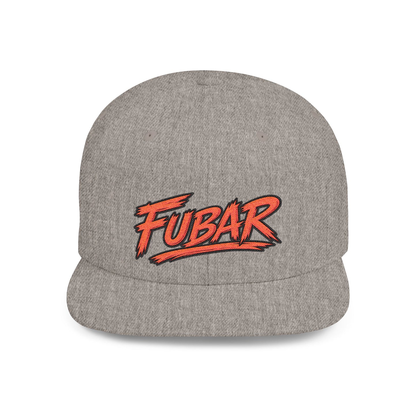FUBAR Retro Script Flat Bill Snapback Hat