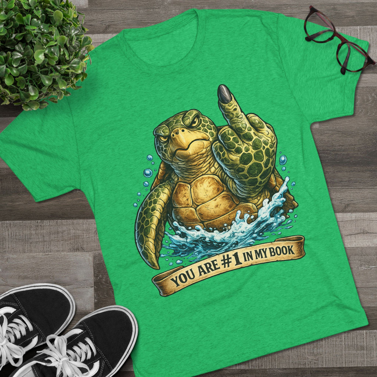 Sea Turtle Middle Finger Graphic Tee — "You Are #1 in My Book"