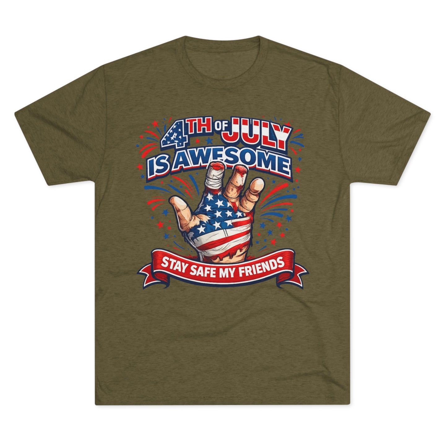 "4th of July Is Awesome" Patriotic Fireworks Shirt (Back: FUBAR)