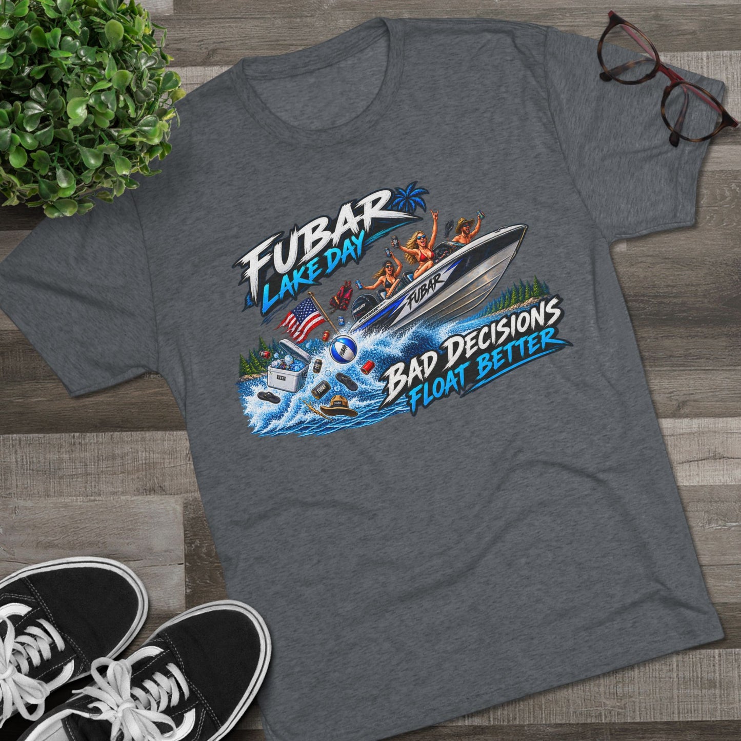 FUBAR Lake Day T‑Shirt — "Bad Decisions Float Better"