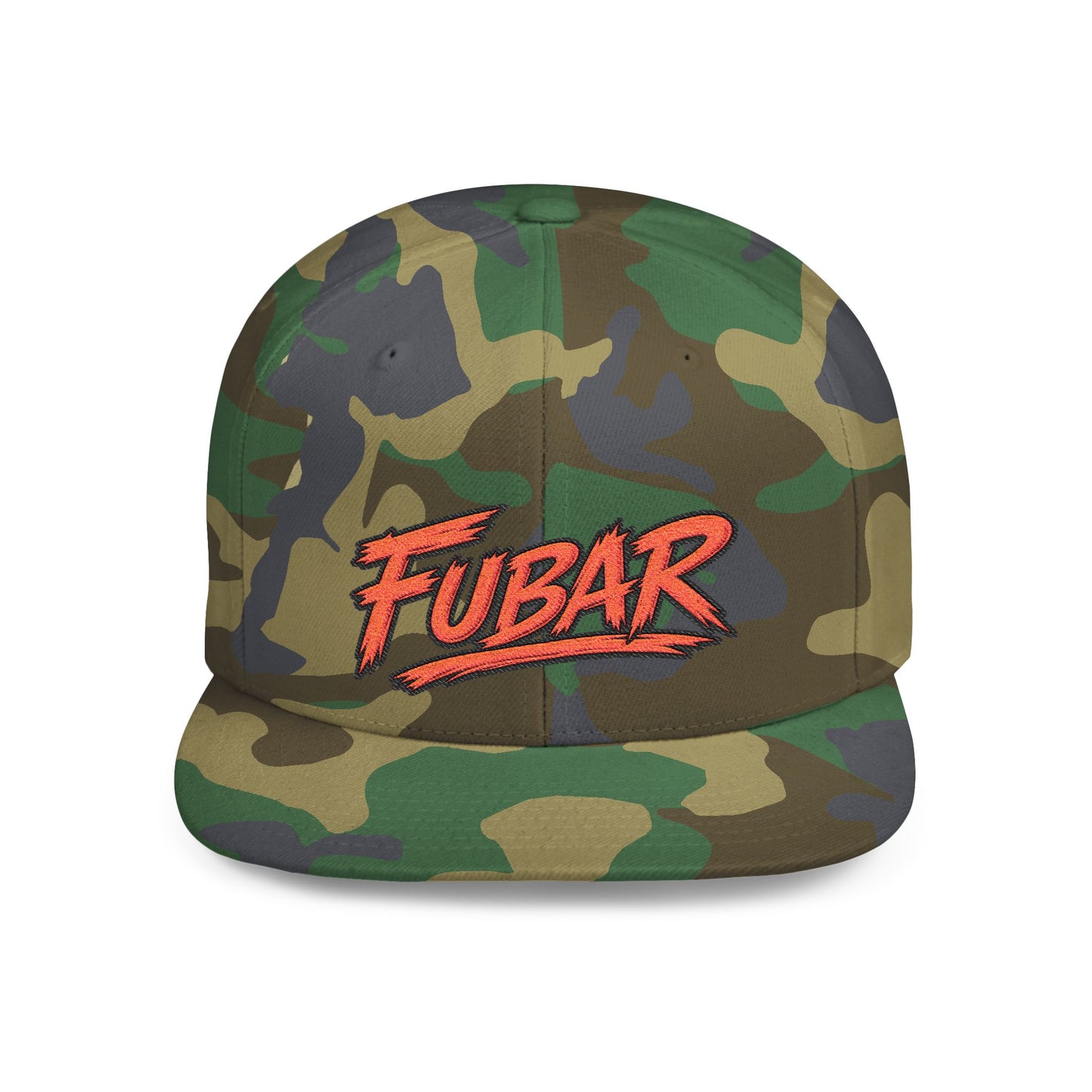 FUBAR Retro Script Flat Bill Snapback Hat