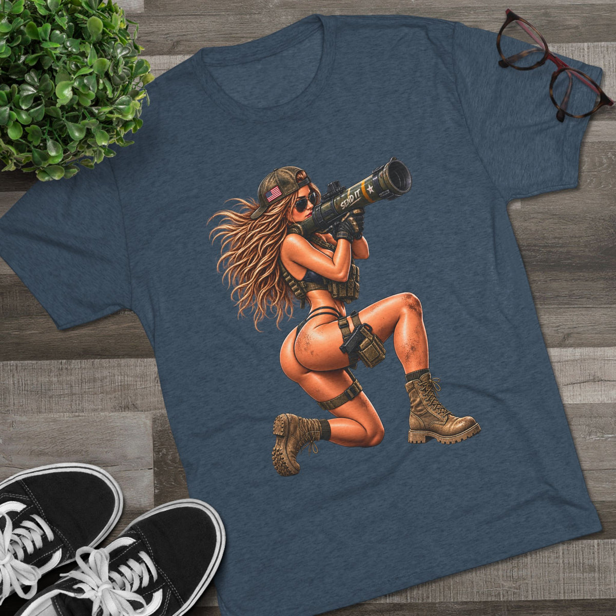 FUBAR Tactical Pin-Up Tee — Rocket Launcher Girl Graphic T-Shirt