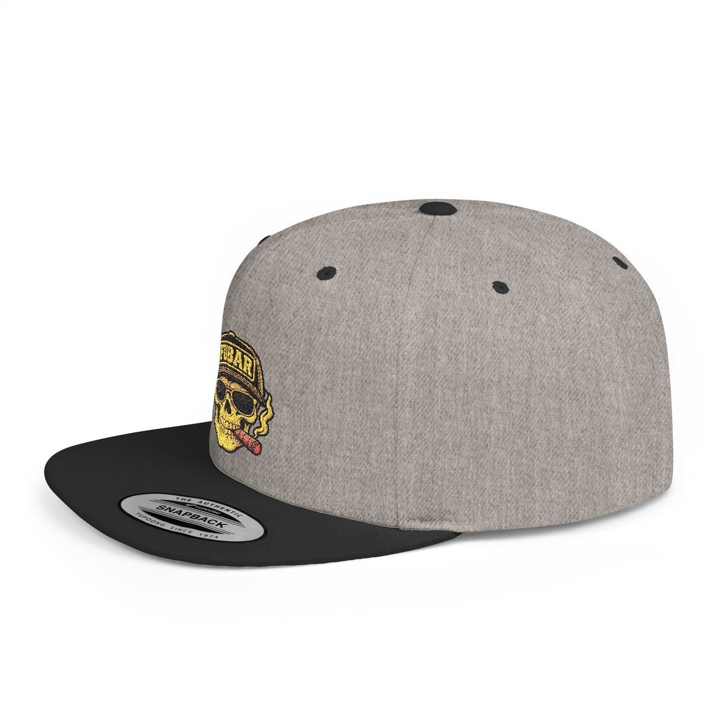 FUBAR Skull Snapback Hat - Flat Bill Embroidered Cap