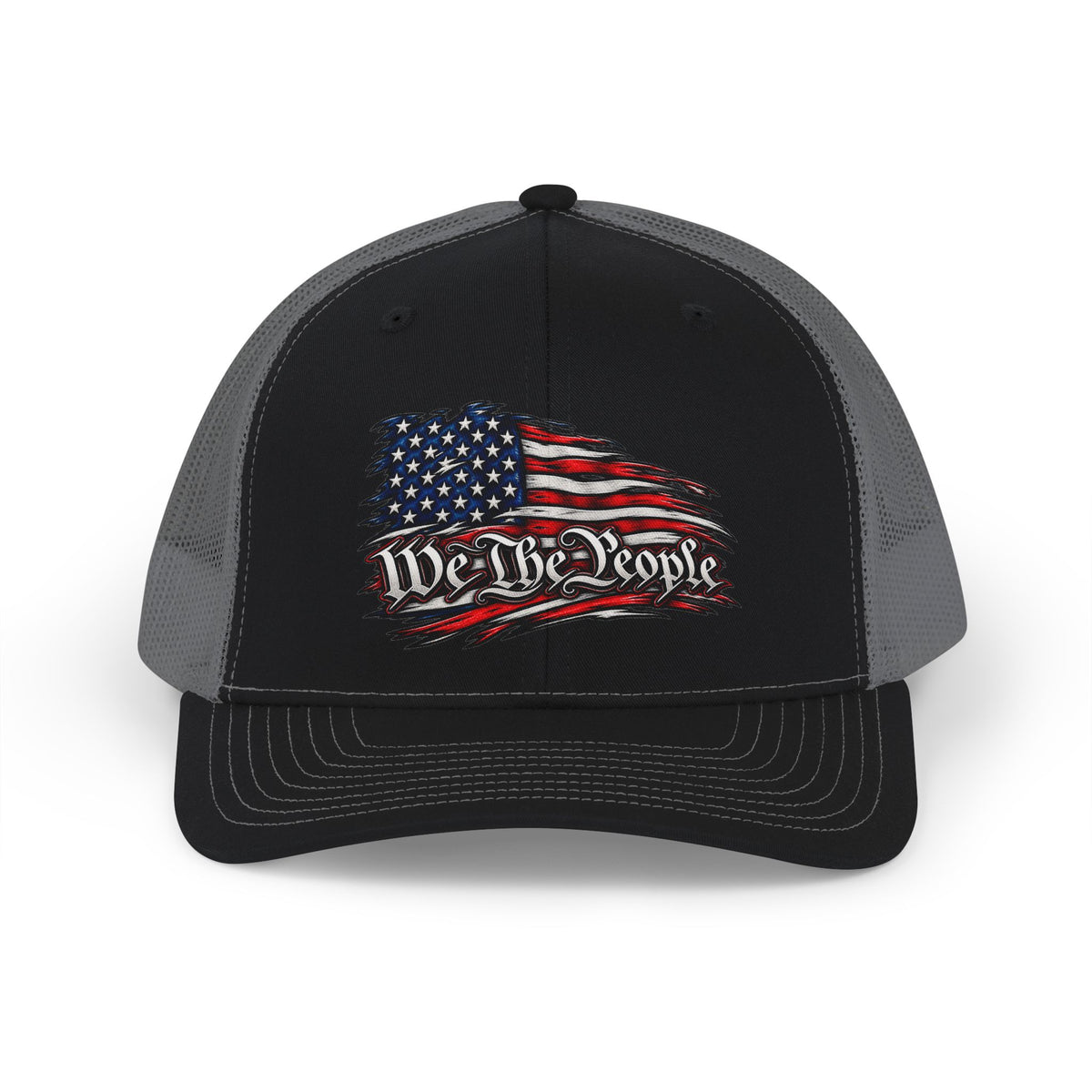 We The People American Flag Trucker Cap (Direct-To-Film, Curved-Visor))