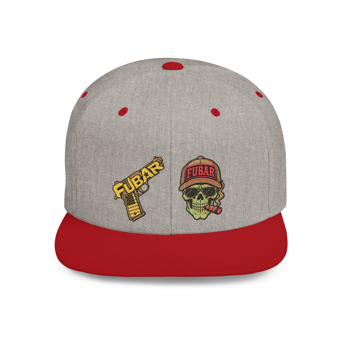 Skull & Pistol Flat Bill Snapback Hat