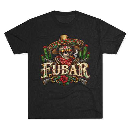 FUBAR Skull Tee — Day of the Dead Sombrero Graphic T-Shirt