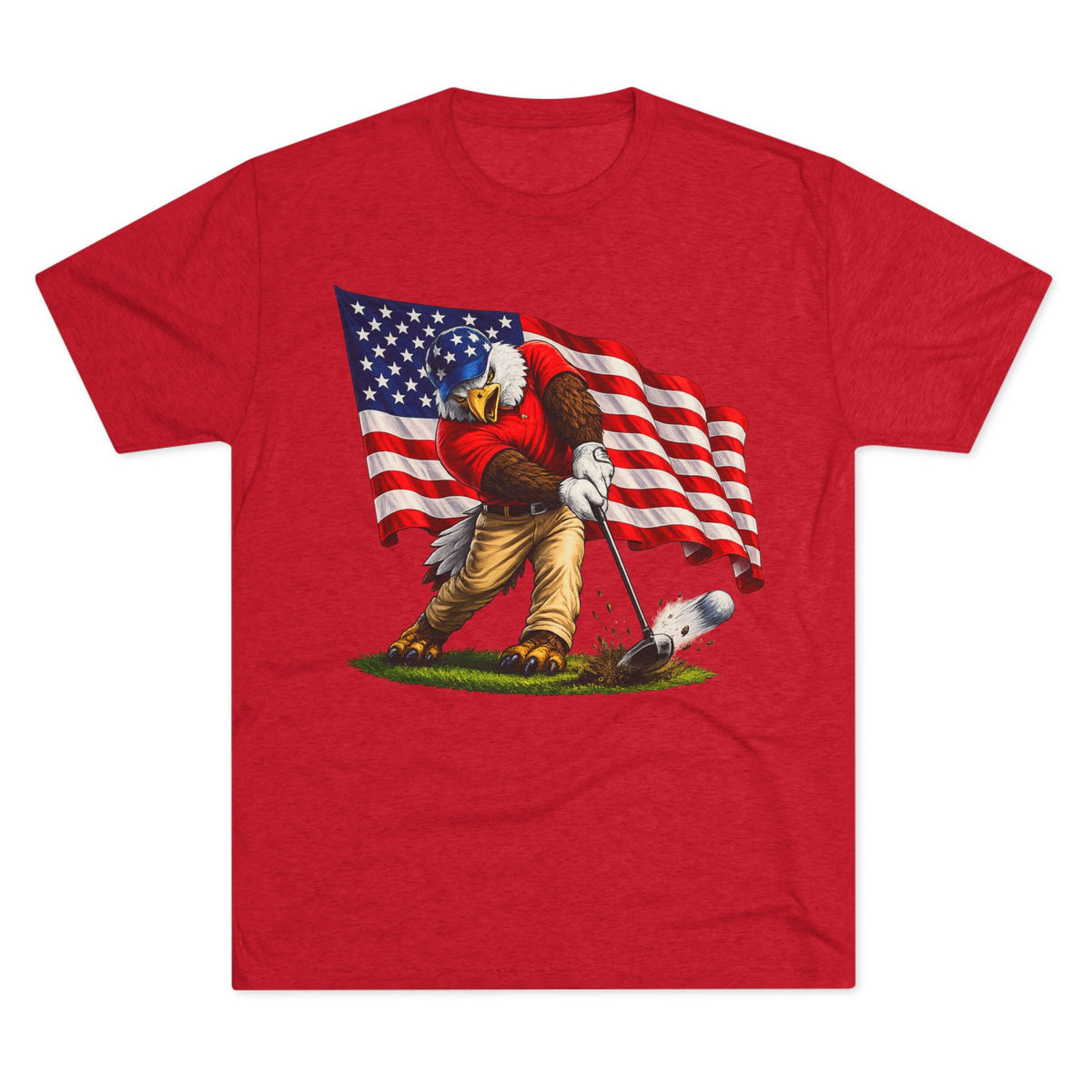Eagle Swinging with American Flag