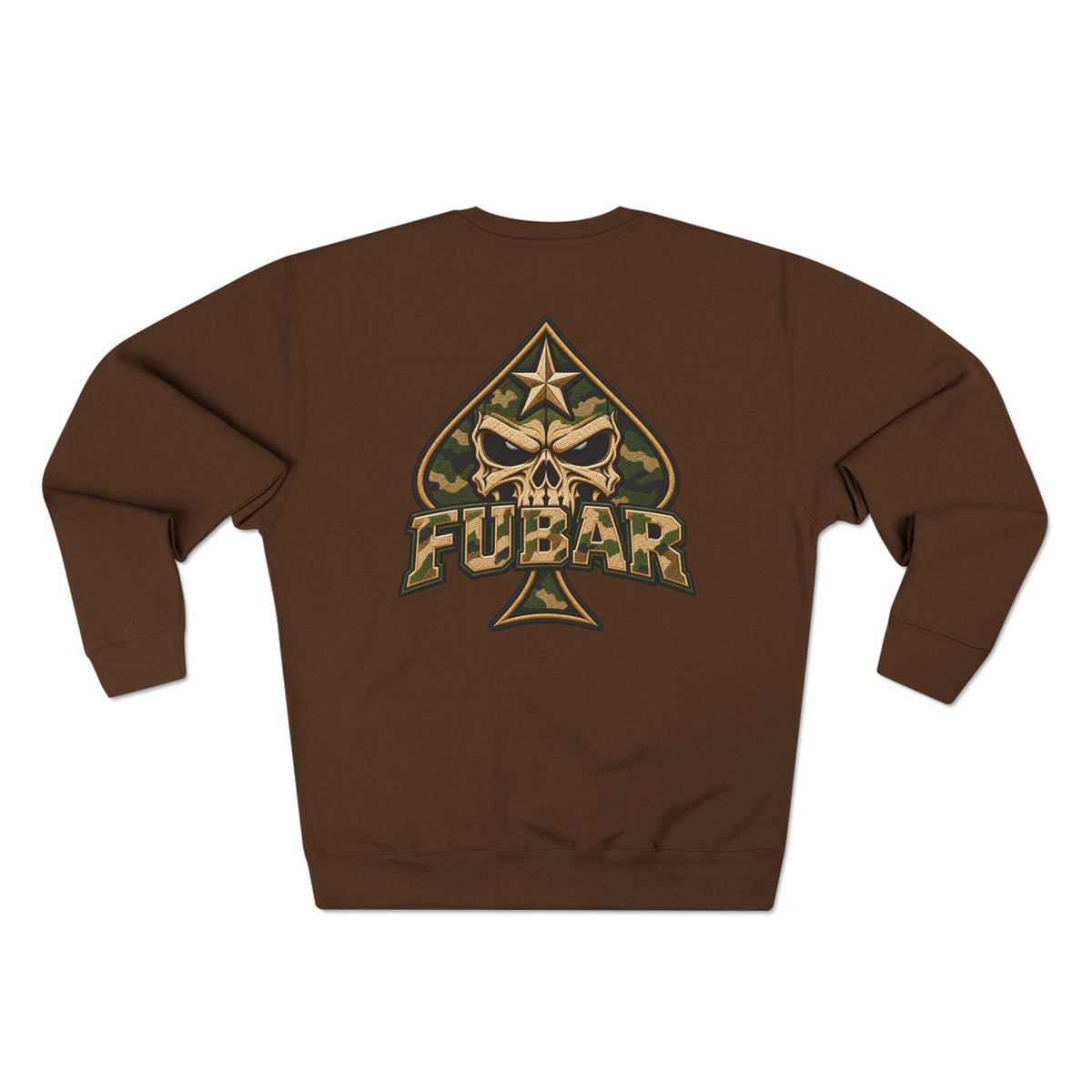 FUBAR Graphic Crewneck Sweatshirt — Tactical Skull & Crosshair Design