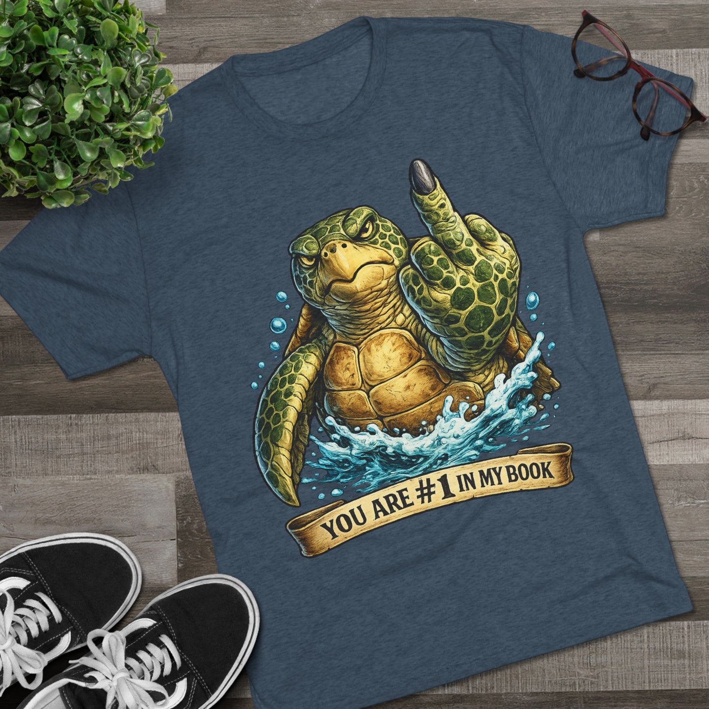 Sea Turtle Middle Finger Graphic Tee — "You Are #1 in My Book"