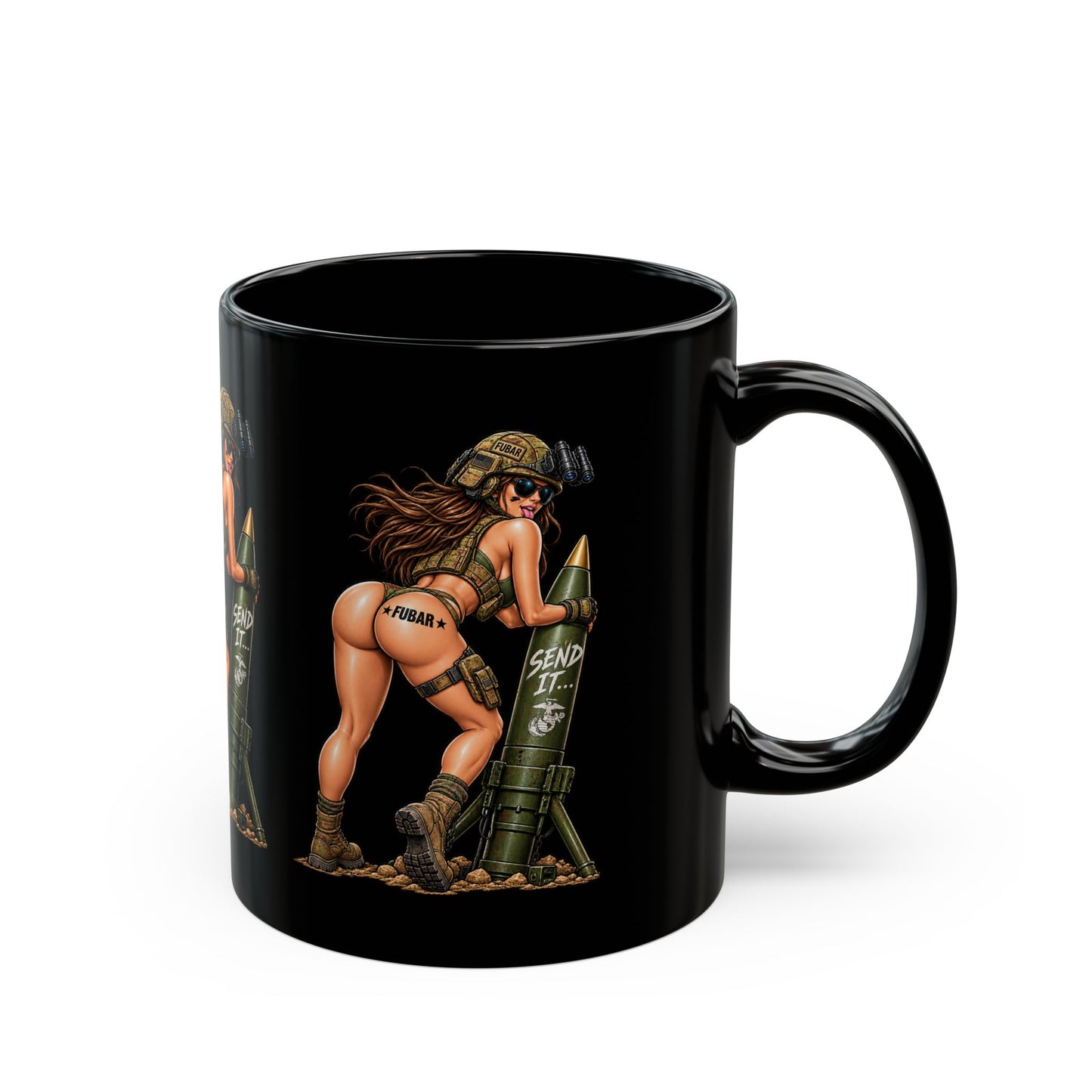 'Send It' Military Bombshell Coffee Cup (11oz & 15oz)