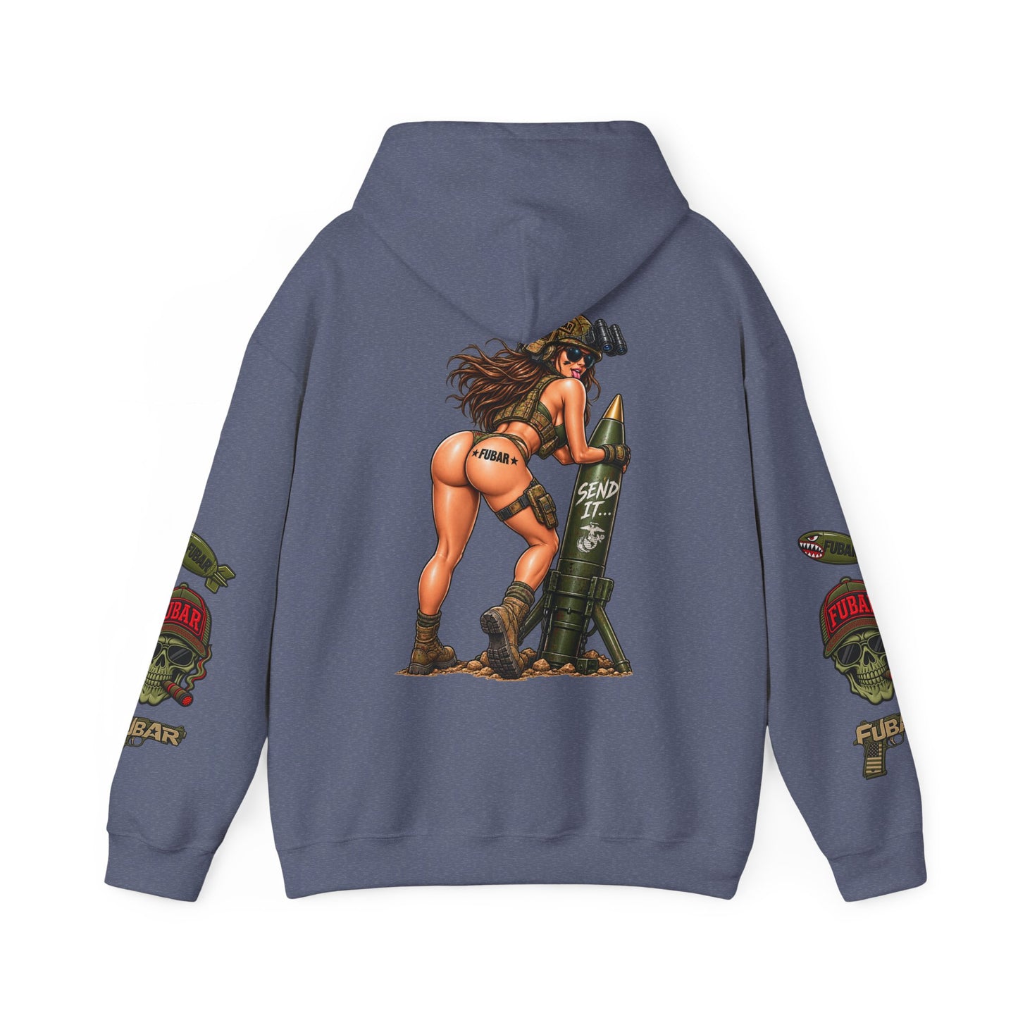 FUBAR Fashion Hoodie — Pin-Up Bomber Girl Graphic Pullover