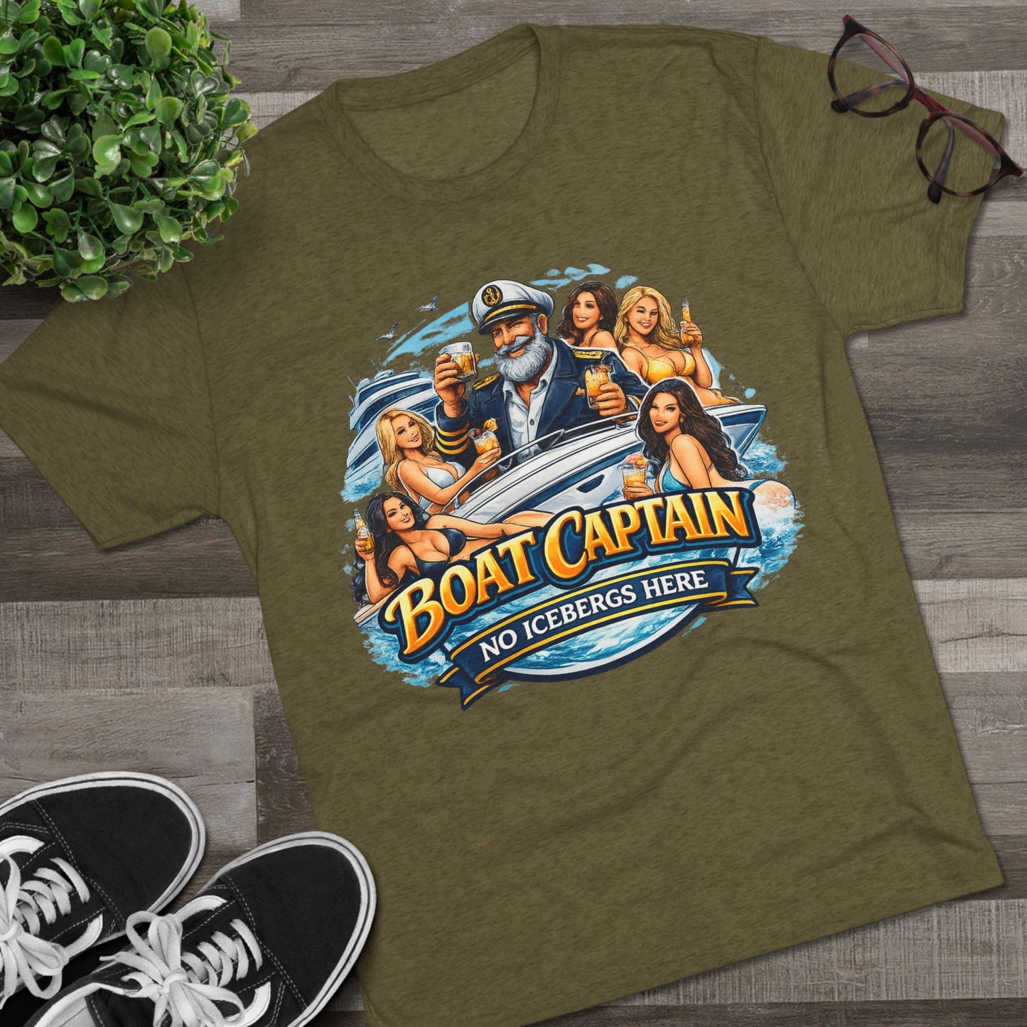 Boat Captain T‑Shirt — No Icebergs Here