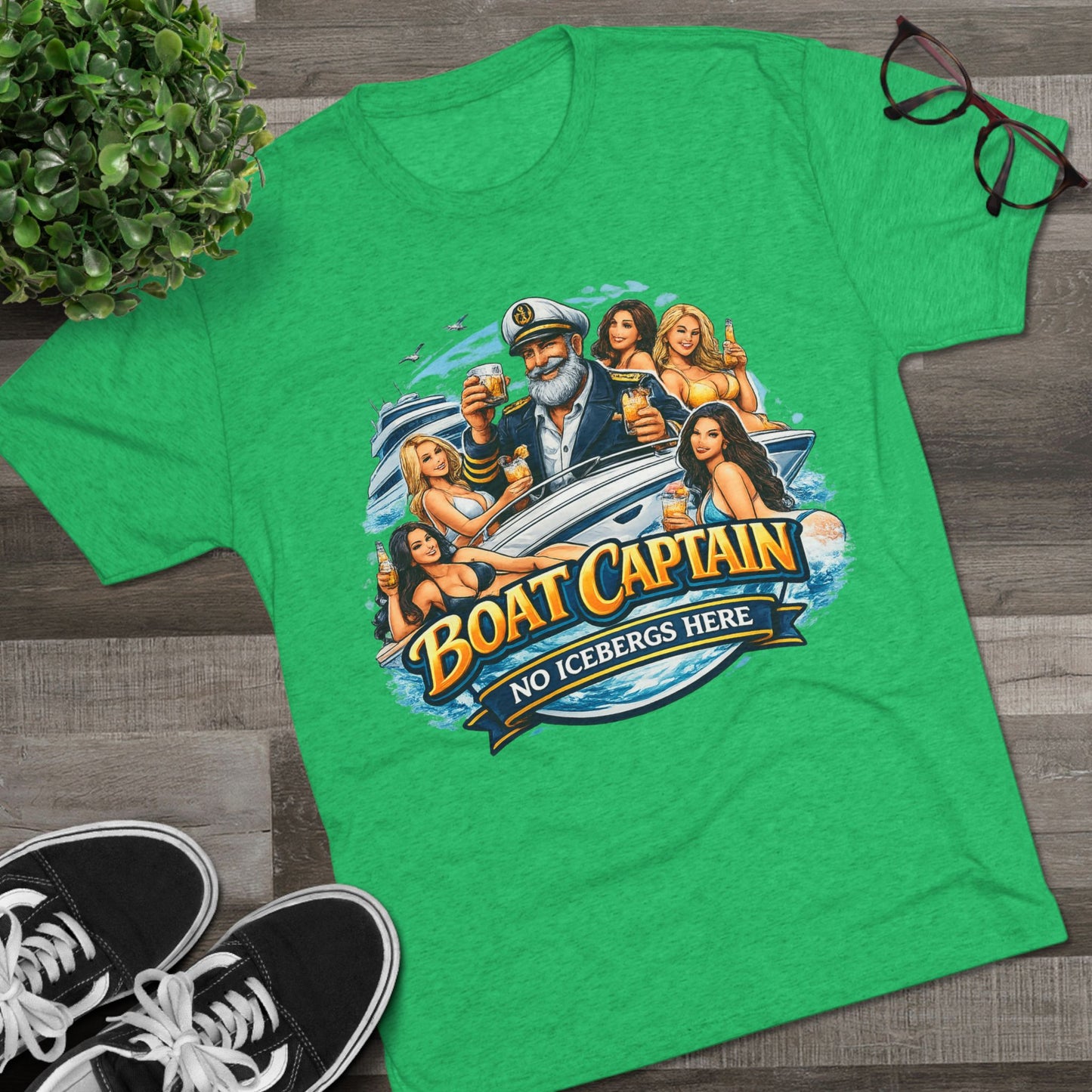 Boat Captain T‑Shirt — No Icebergs Here