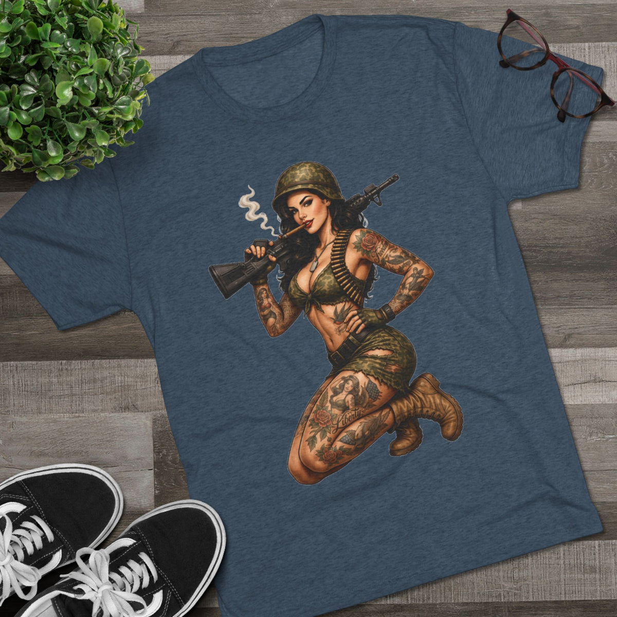 Tattooed Pin-Up Soldier (T-Shirt)