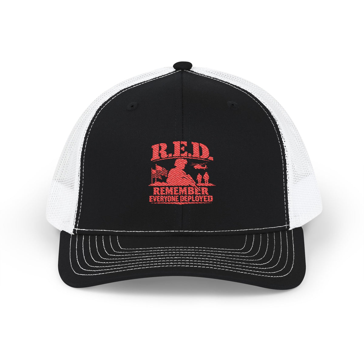 Richardson Trucker Cap - R.E.D. Remember Everyone Deployed (Embroidered)